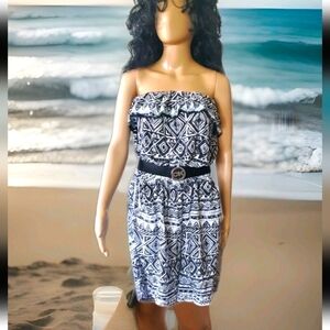 Bahamian Ruffled Tube Top Pull-on One Piece Romper Shorts